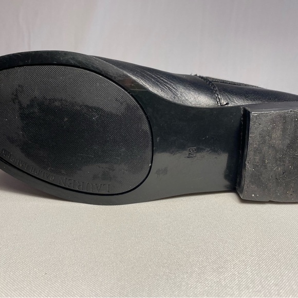 Ralph Lauren Black Leather Kaliyah Chelsea Slip On Ankle Boot 7 VG Condition - Picture 6 of 7